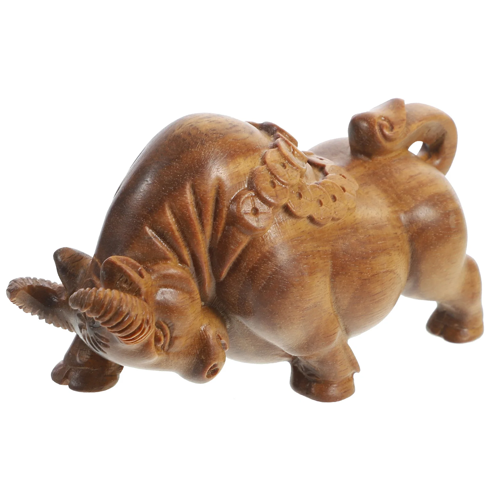 

Wooden Carving Bullfighting Figurine Sculpture Home Desktop nament Decorative Piece Office Use Craft