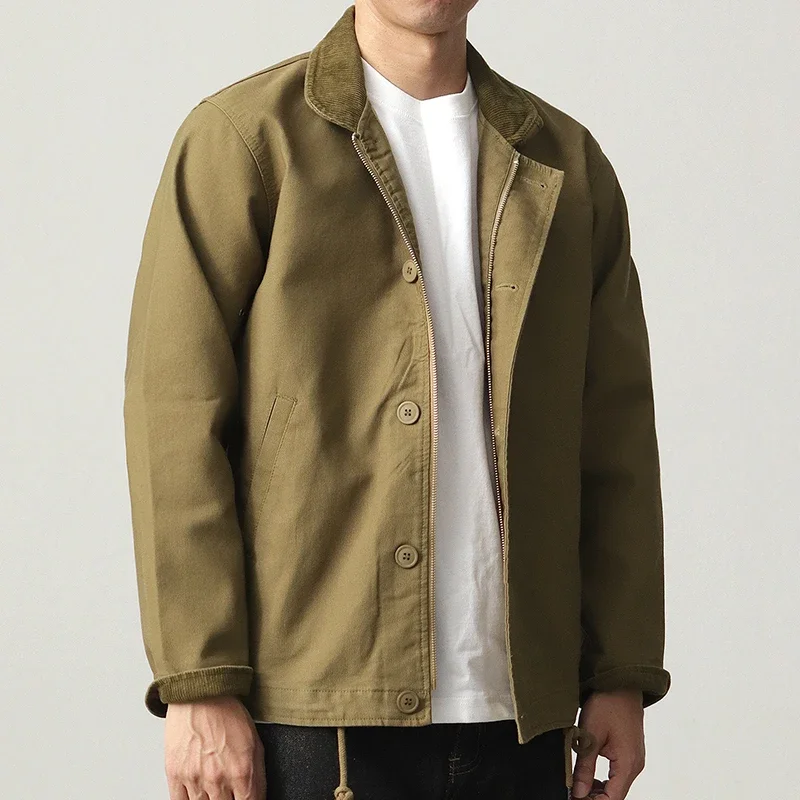 2026 Spring and Autumn New American Retro 11.5OZ Casual N1 Deck Jacket Men's Simple 100% Cotton Locomotive Cargo Coat