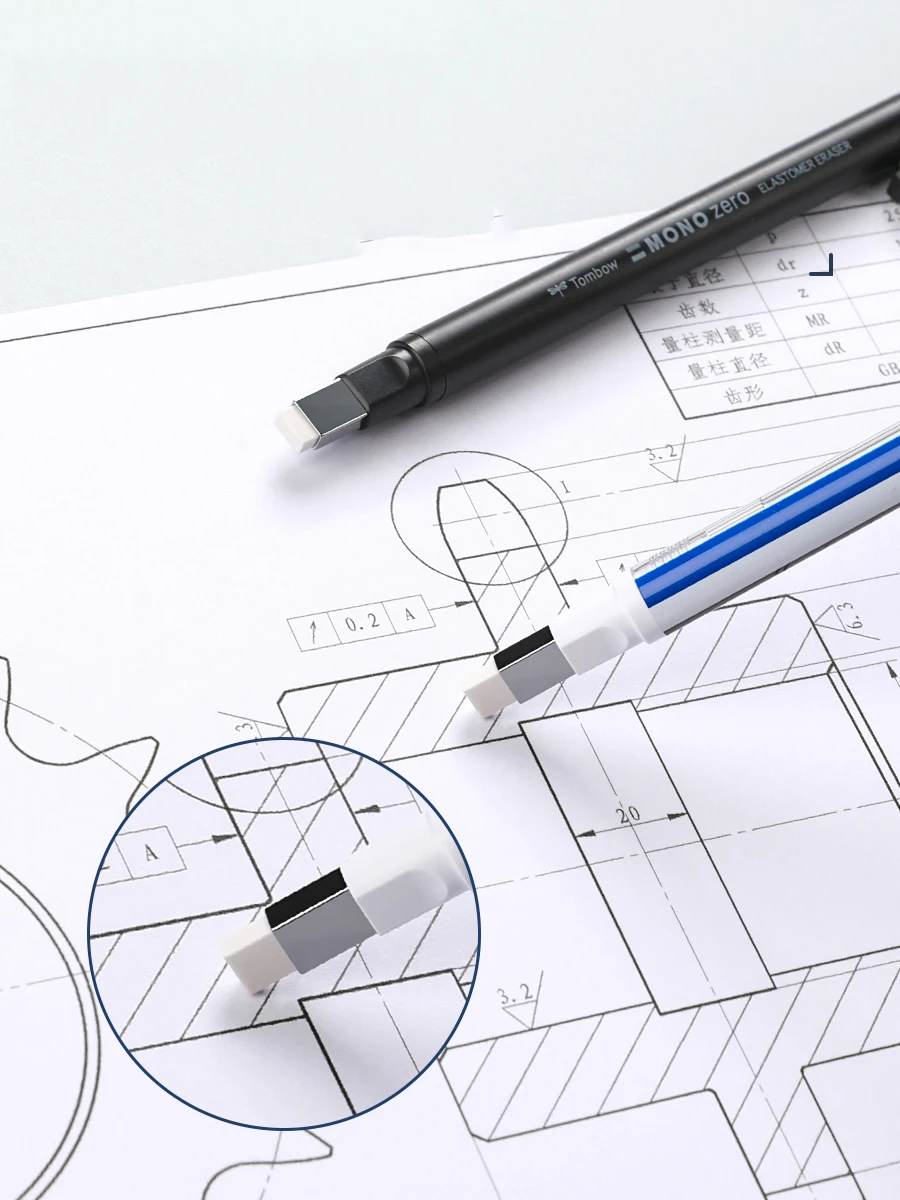 Imagem -03 - Tombow-mono Zero Borracha Borracha Mecânica Caneta Recarregáveis Pressione tipo Esboço Desenho Correção Borrachas Infantis Suprimentos de Arte