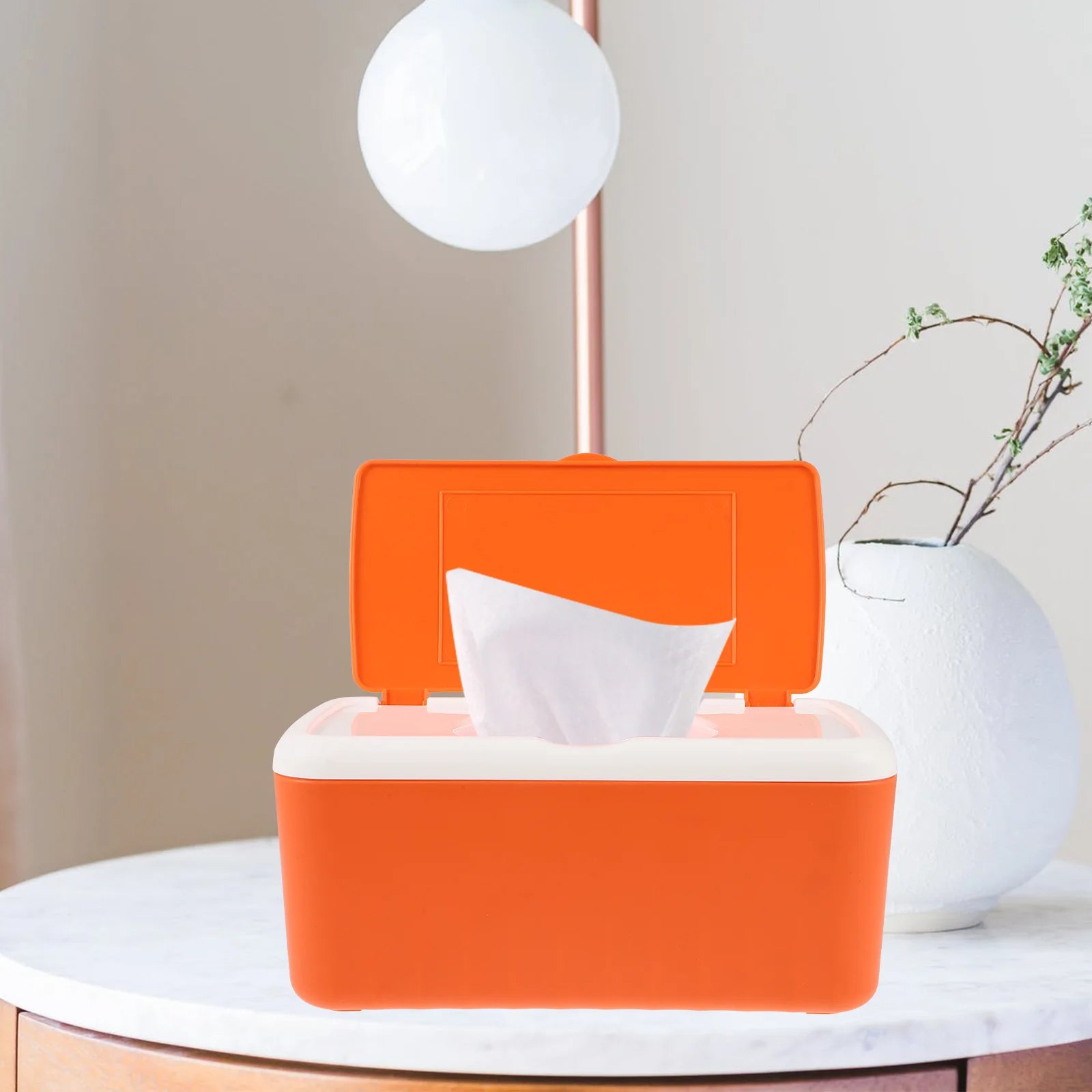

Wipes Dispenser Tissue Box Cover Large Orange Dustproof Storage Container Household Napkin Holder Bathroom Accessories