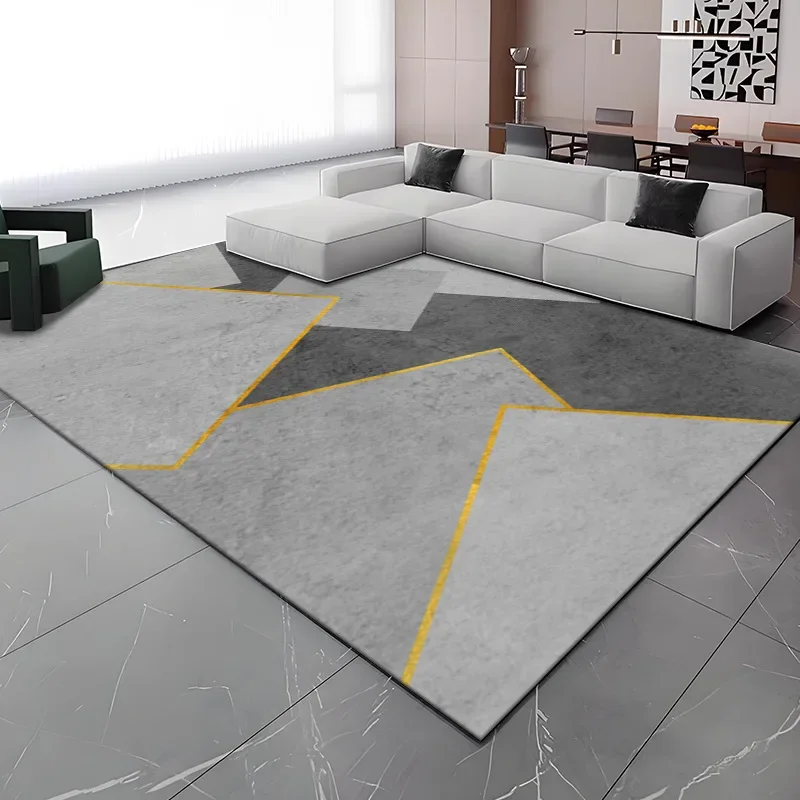 Modern Simple Style Large Living Room Rug Geometric Pattern Antiskid Office Decor Carpet Soft Easy Cleaning Coffee Tables Mat