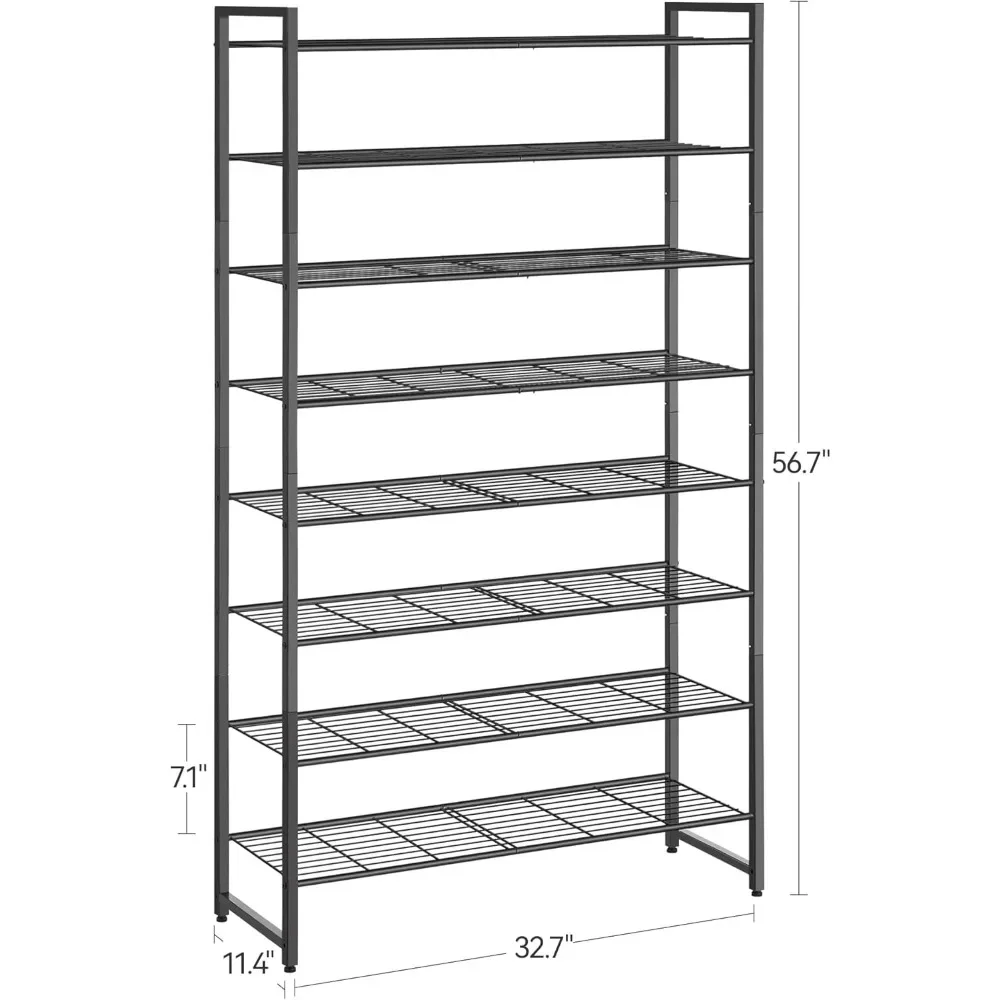 

Shoe Rack, Metal Shoe Organizer, 8 Tier Garage Shoe Rack Max Holds 40 Pairs,Shoe Storage shelf for Closet,Shoe Rack
