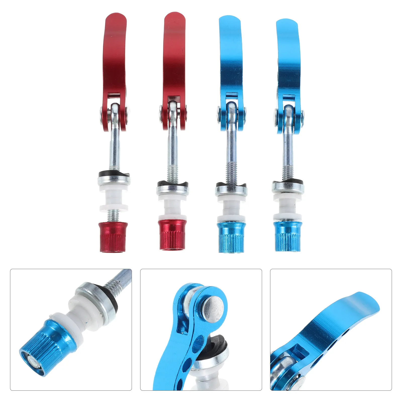 

4Pcs Bicycle Quick Release Seatpost Clamp Aluminum Alloy Bike Post Clamp for Mountain Cycling Replacement Parts