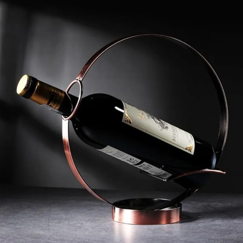 1Pc Metal single-tabletop wine rack, standalone countertop wine bottle holder, storage rack for modern living room, original wine rack, minimalist stainless steel wine rack, wine shelf for counters, unique wine gifts and accessories