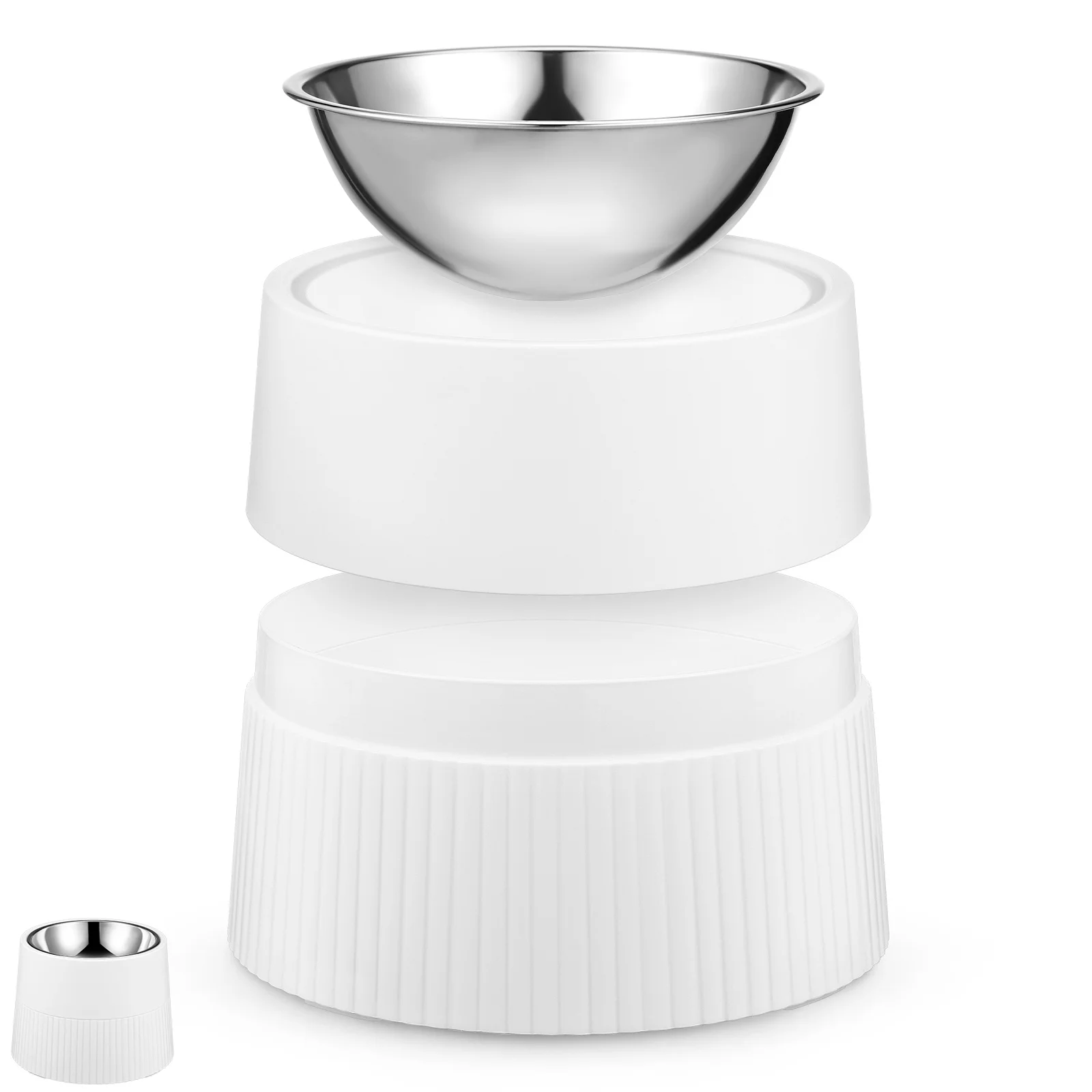 

Stainless Steel for Small Dogs Raised Dog White Color Removable Bottom Stable Stand Elevated Pet Feeding Bowl Dog Water Bowl Pet