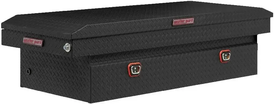 Saddle Truck Tool Box Aluminum Full Extra Wide Textured Matte Black