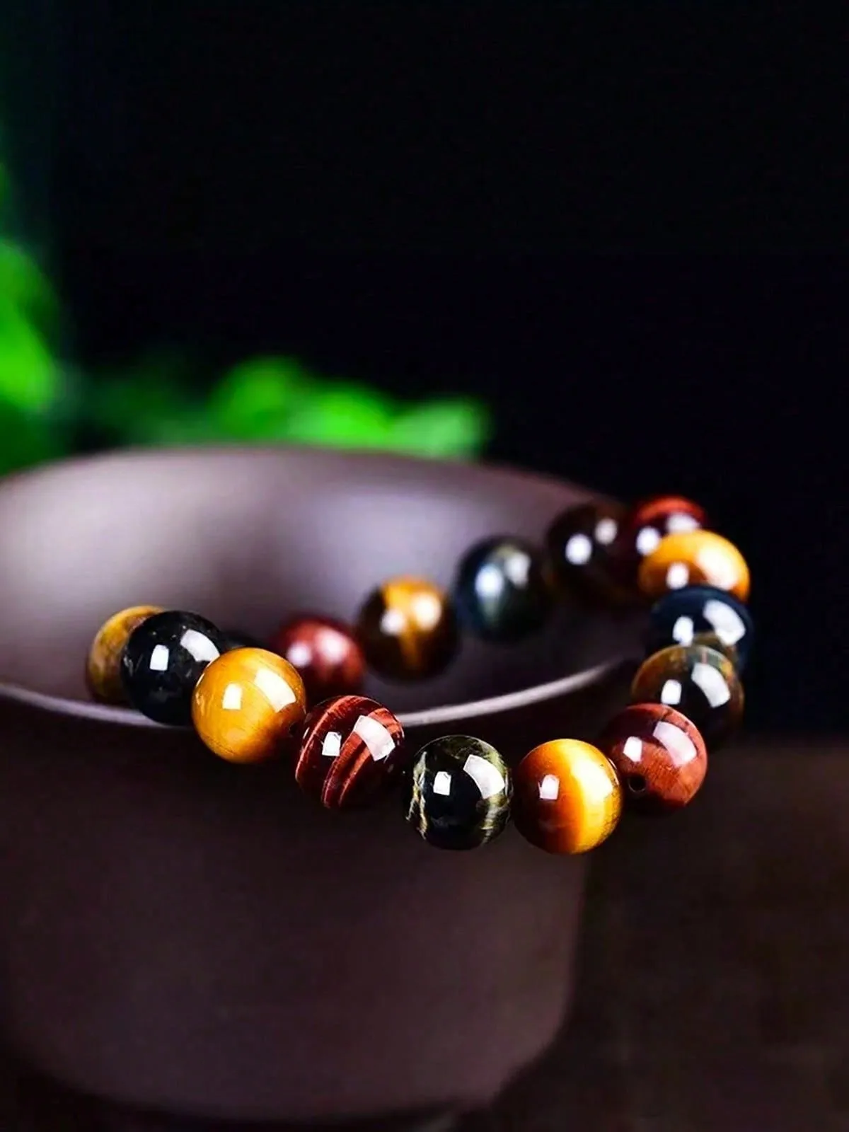 Natuurlijke kleurrijke tijgeroog stenen armband Cat Eye stenen armband is een geweldig cadeau voor zowel mannen als vrouwen