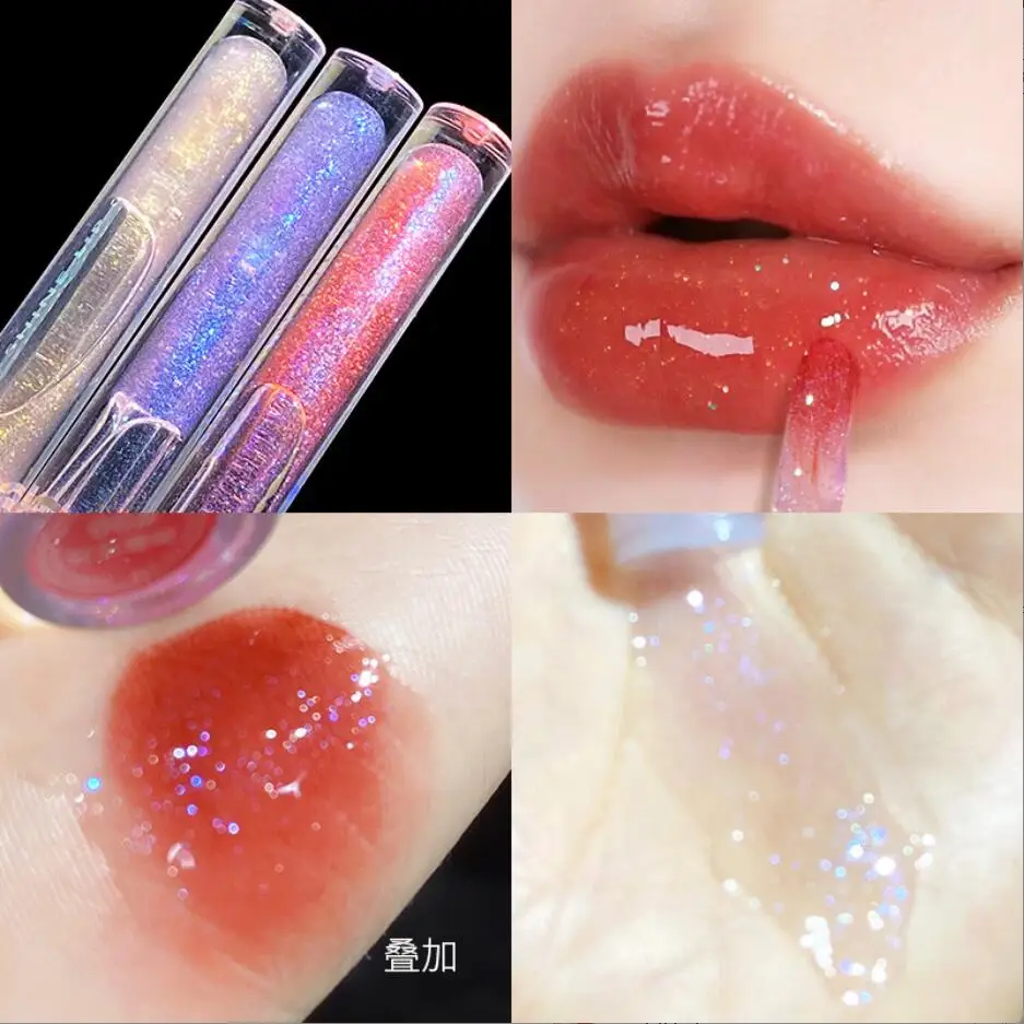 Shiny High Gloss Lipstick Moisturizing Nourishing Jelly Lip Gloss Reduce Lip Lines Plumping Serum Lip Oil Care T2253
