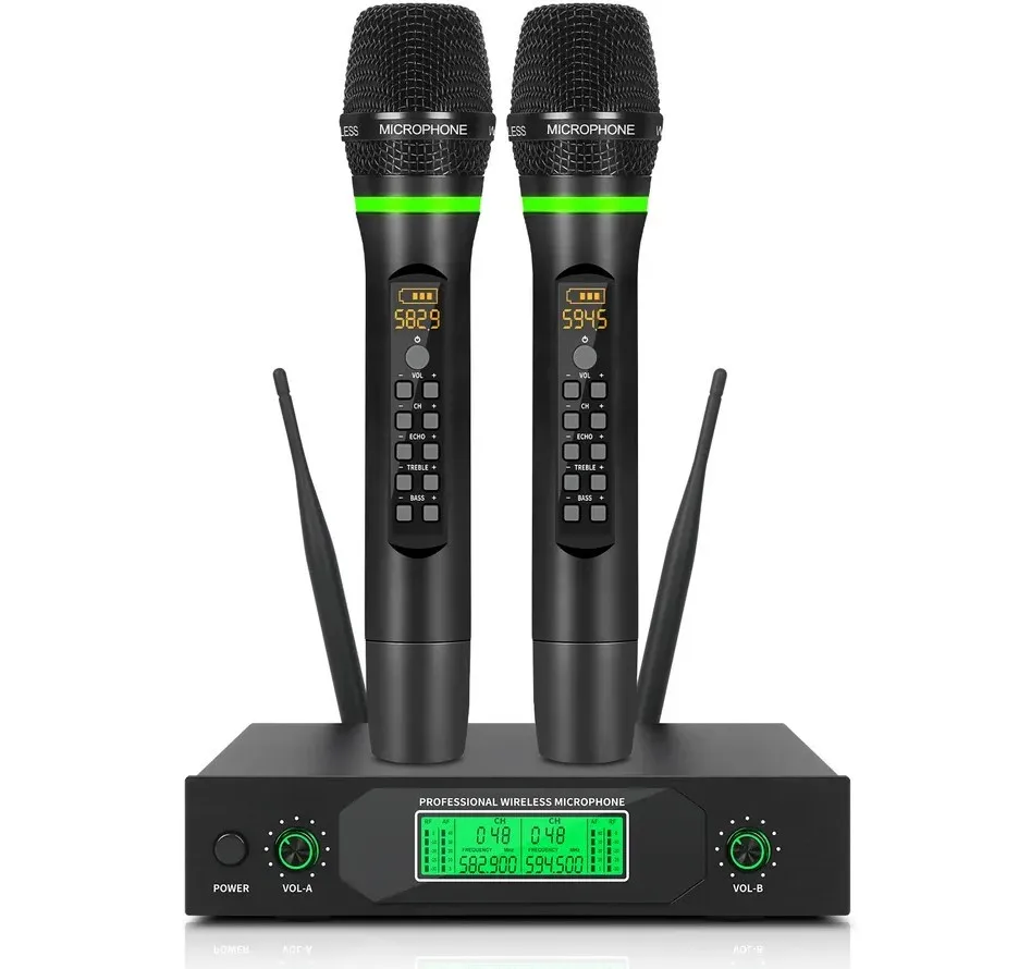 Wireless Handheld Microphone Reverb Live Home Singing Microphone One to Two Outdoor Audio Microphone J5