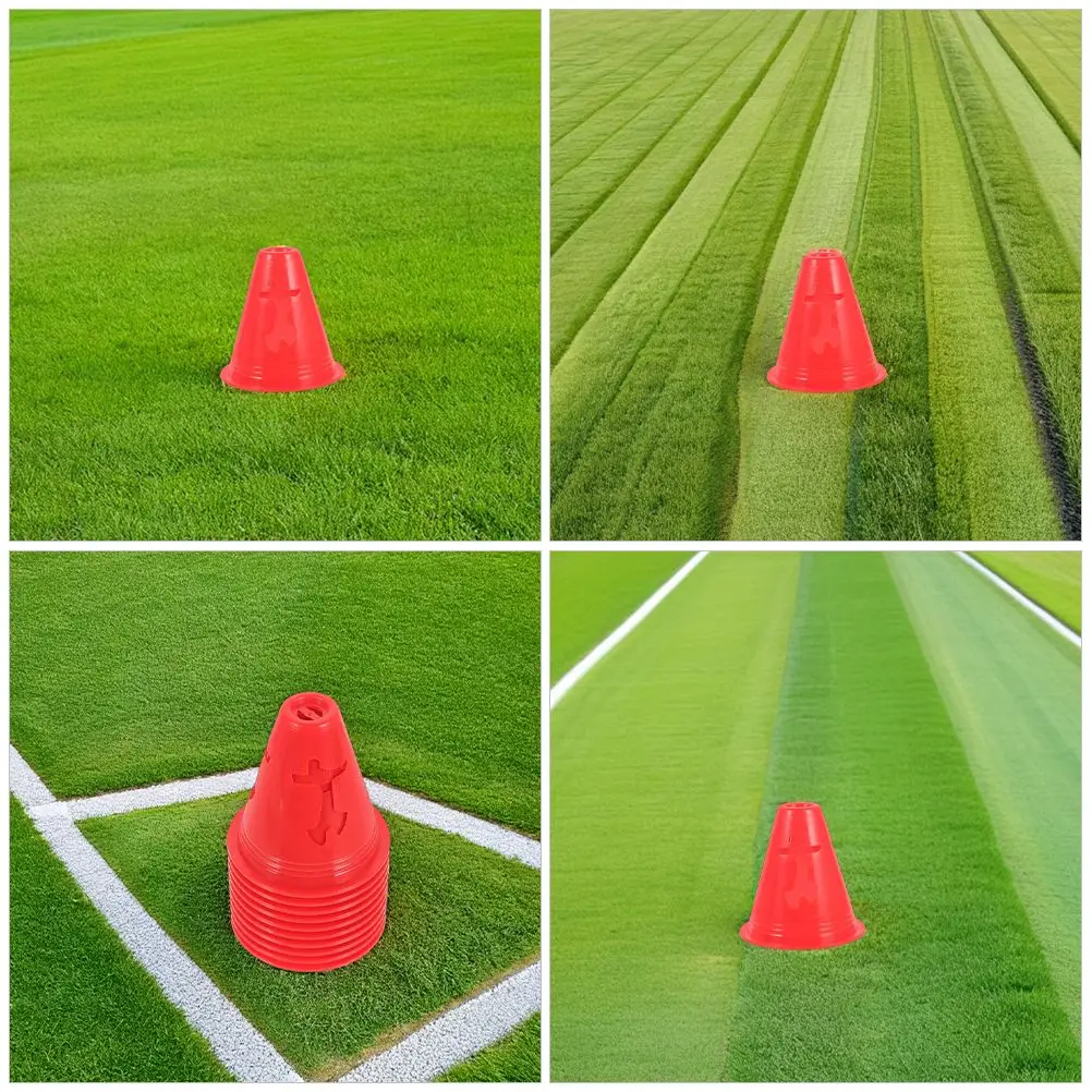 

10pcs Football Roller Skating Barrier Cones 8cm High Mini Plastic Traffic Training Flat Soccer Agility Equipment Kit