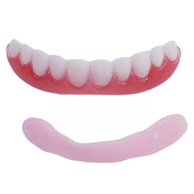 False Tooth Stickers Silicone Simulation Fake Teeth Whitening Dentures Upper Dental Veneers Sleeve Perfect Whiten Tooth Braces