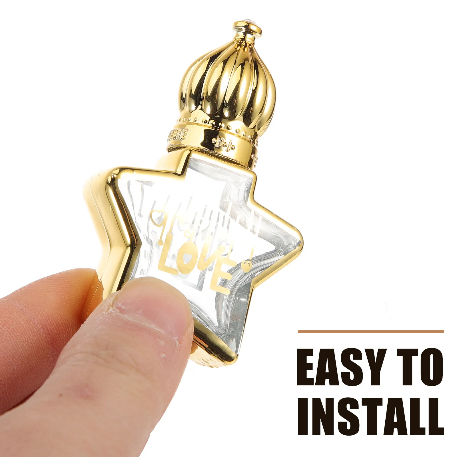 

2Pcs Essential Oil Bottles Empty Glass Roller Bottles Star Shaped for Perfume Travel Sub Bottle Refillable Leak Proof