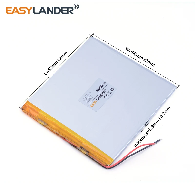 399082   Batteria ai polimeri di litio ricaricabile agli ioni di litio da 3,7 V 3000 mAh per GPS PAD FAI DA TE PSP Mobile Pocket PC E-book Videogioco