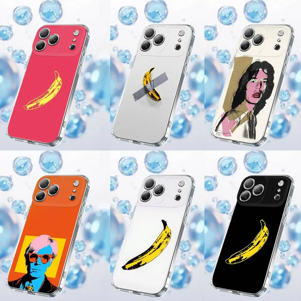 

A-Andy W-Warhol Art Banana Phone Case For iPhone 17,16,15,14,13,12,11 Plus,Pro,Max,Plus,E,SE4,Air,Mini Transparent