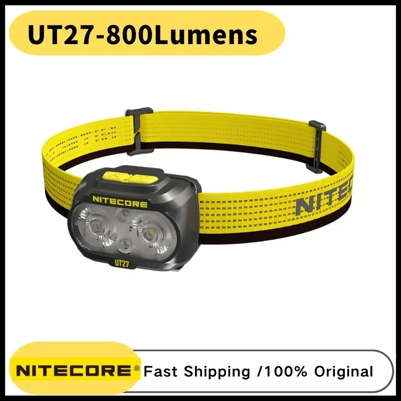 NITECORE UT27 Dual Beam Fusion Elite Headlamp 800 lumens +Removable Rechargeable Battery Spotlight