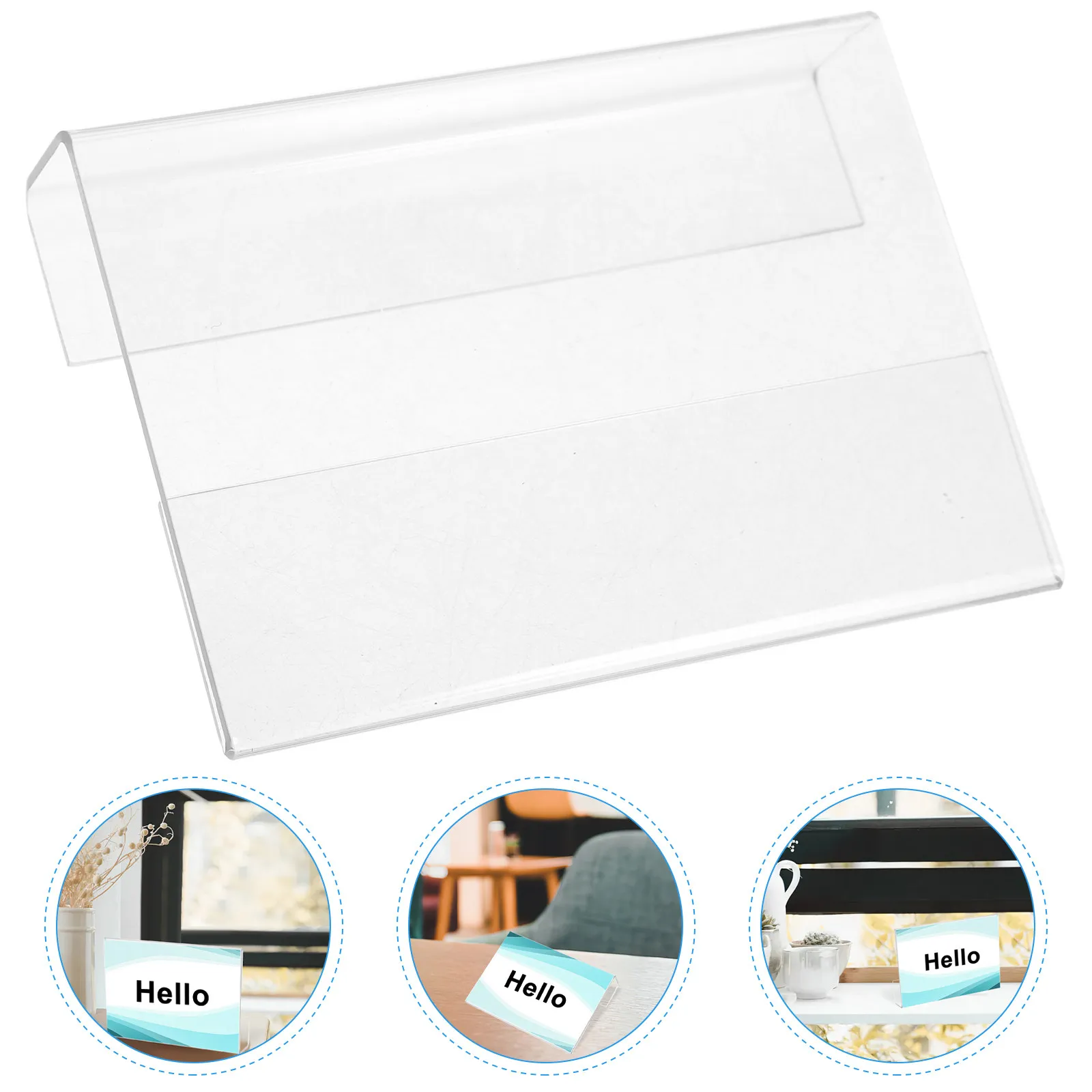 Acrylic Name Holder Card Clear Lightweight Strong Hanging Design for Office Workspace Desktop Or Wall Use Position Information