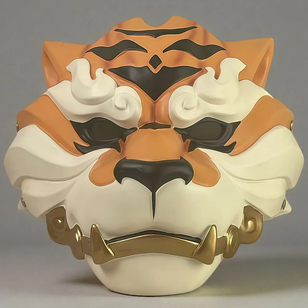 

Tiger Head Mask Halloween Resin Craft Collectibles Tiger King Mask Forest King Animal Face Mask Costume Props