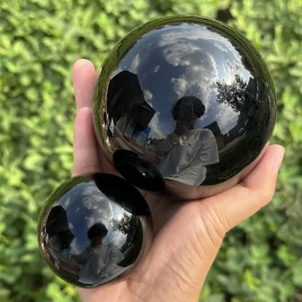 Five Size Black Obsidian Sphere Polished Divination Natural Obsidian Protective Crystal Sphere Meditation Healing Crystal Ball view 3