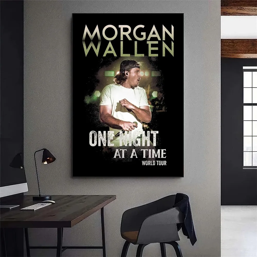 Morgan Wallen Singer Poster Gallery Prints Self Adhesive Home Decor Decoration Wall Decals Living Room Sticker