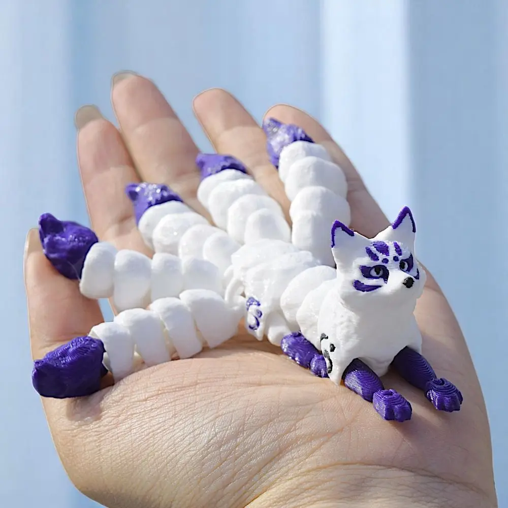 Joints Movable 3D Printed Animal Ornament 3D Printed Animal Shape 3D Printed Animal Model Five Tailed Cute