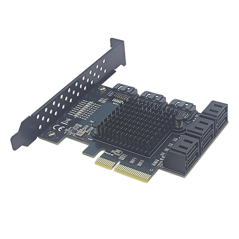 Kartu Ekspansi PCIE ke SATA III PCI Express 3.0 X4 ke SATA3.0 Adaptor Pengontrol 6Gbps Riser Multiplier Chip RTL9101 untuk Desktop