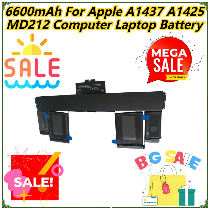 

6600mAh For Apple A1437 A1425 MD212 Computer Laptop Battery