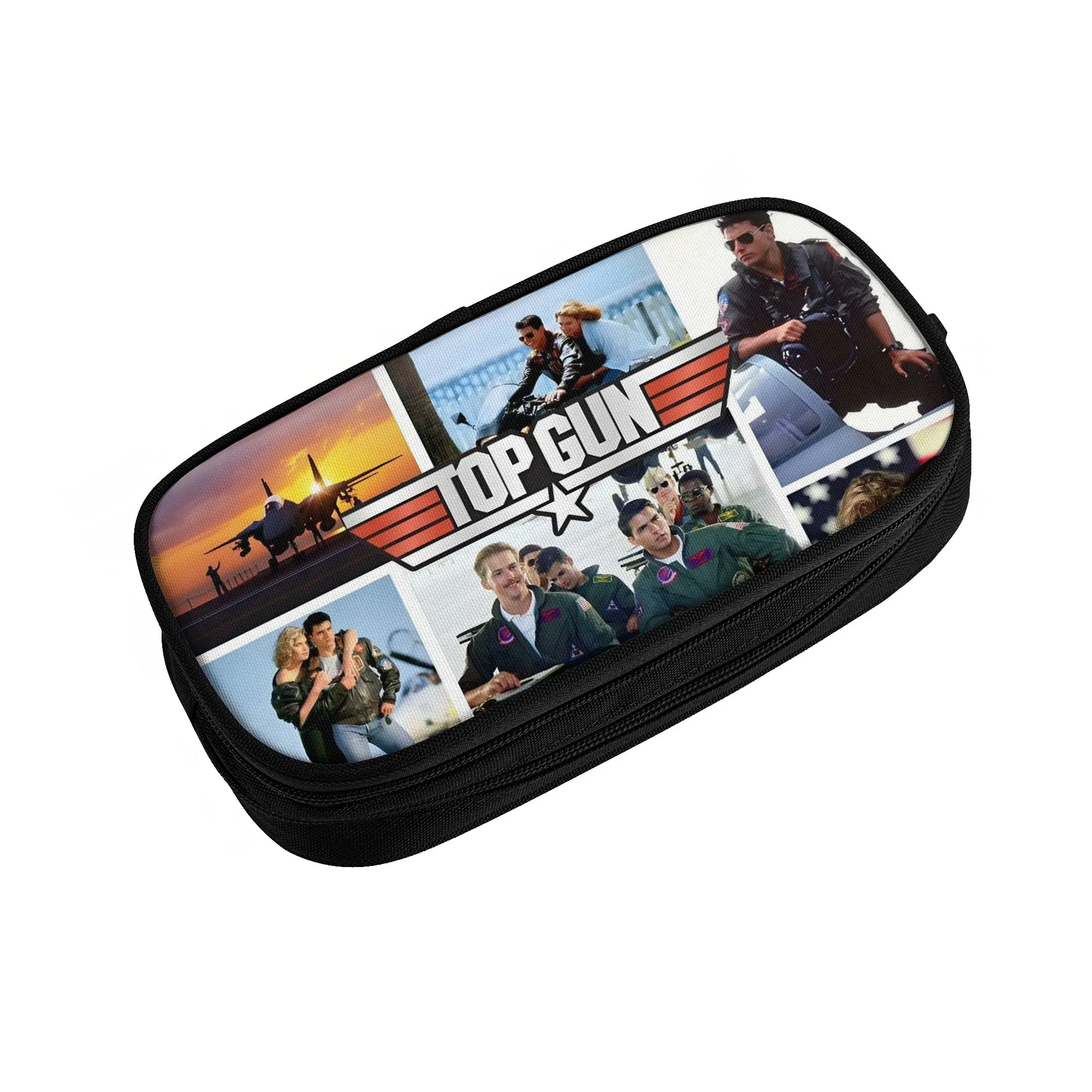 Cute Air Force Fighter Jets Top Gun  Pencil Cases for Boys Girls Big Capacity Maverick Film Pencil Pouch School Supplies
