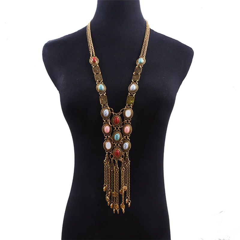 Boho Ethnic Big Bib Maxi Chokers Women Jewelry Indian Statement Layered Gypsy Power Large Collar Necklace Pendant Femme