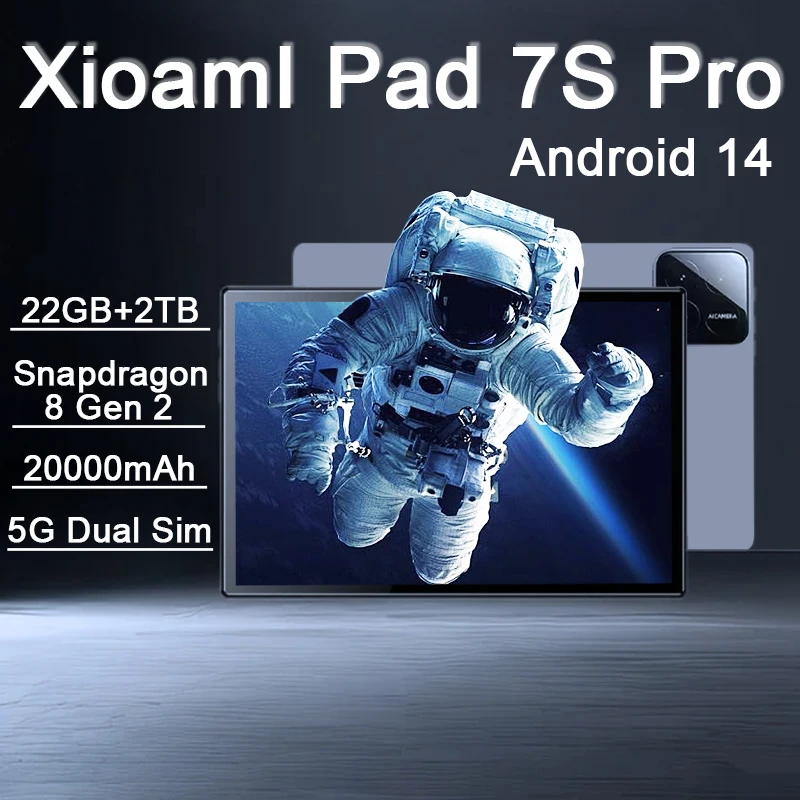 

Global Version Pad 7S Pro Android 14 Original Snapdragon 8gen2 22TB 1TB 2TB 20000mAh Dual SIM 5G WiFi GPS Portable Tablet PC