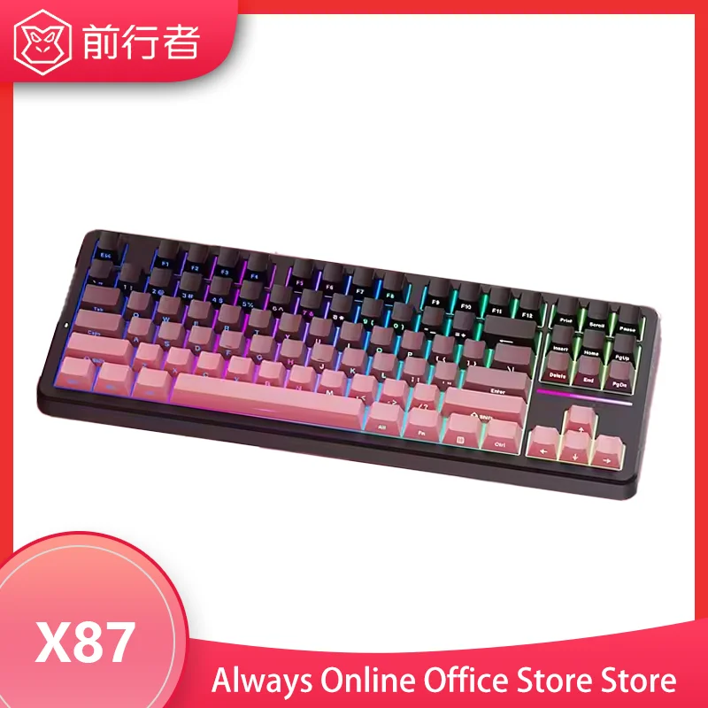 

EWEADN X87 Three Mode Mechanical Keyboard RGB Hot Swappable Gasket Side Engraved Keycaps Wireless Ergonomic Customized 10000mA