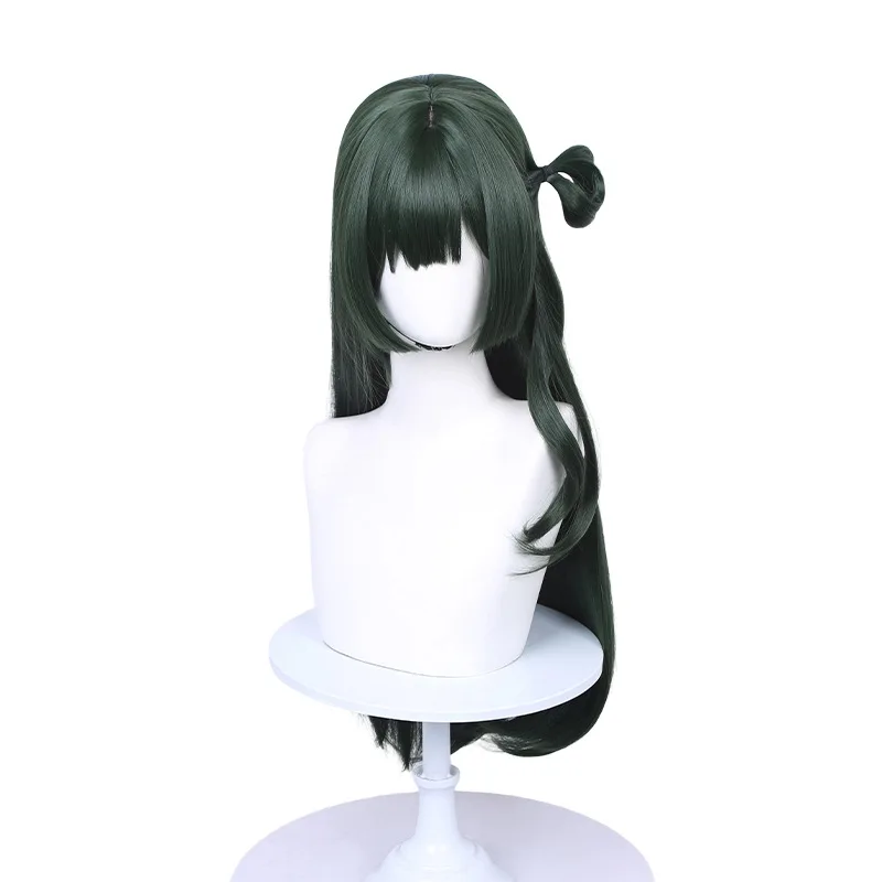 Viola Cosplay Wig Anime BanG Dream Long Dark Green Hair Side Bun Wig for Halloween Comicon Party view 4