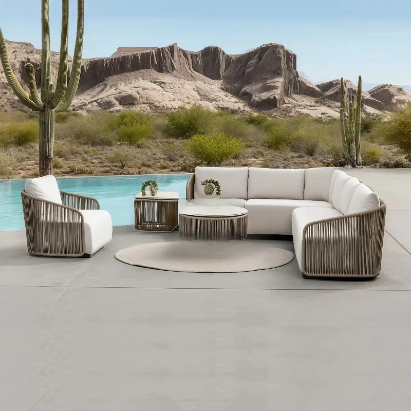 Durable aluminum frame garden set, outdoor sofa, environmentally friendly waterproof seat cushion and comfortable