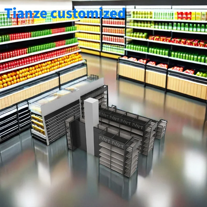 [Customized]Heavy Duty Gondola Shelf Double-Sided Supermarket RackStore Design Metal Display Equipment