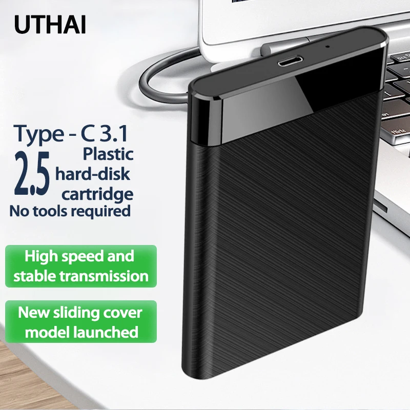 UTHAI Q5 casing hard drive portabel USB 2.5 3 inci cocok untuk laptop solid/hard drive mekanis, mendukung antarmuka SATA