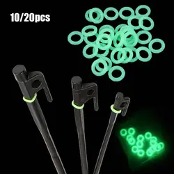 O-Shaped Silicone Pesca Rod Anel, Night Light Multifuncional, Tenda Luminosa, Prego Chão, Outdoor Tendas Acessórios, 10 pcs, 20pcs