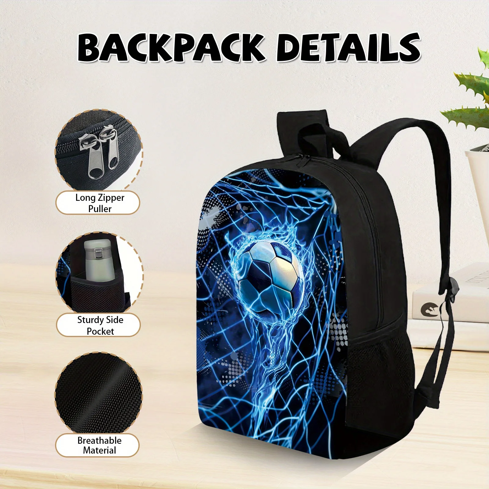 

Football backpack, durable, lightweight, large-capacity and multi-functional, suitable for school and daily use