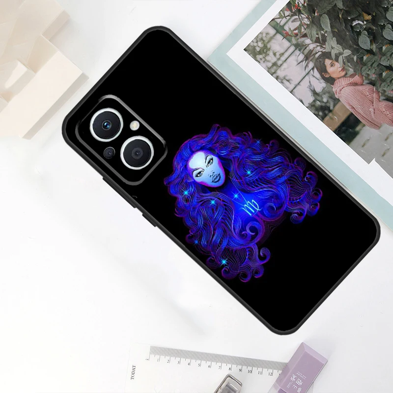 Neon Zodiac Signs Case For OPPO Reno 10 Pro 11 F 8T 4Z 5Z 4 5 6 7 8 Lite OPPO Find X5 X6 Pro X2 X3 Lite Cover