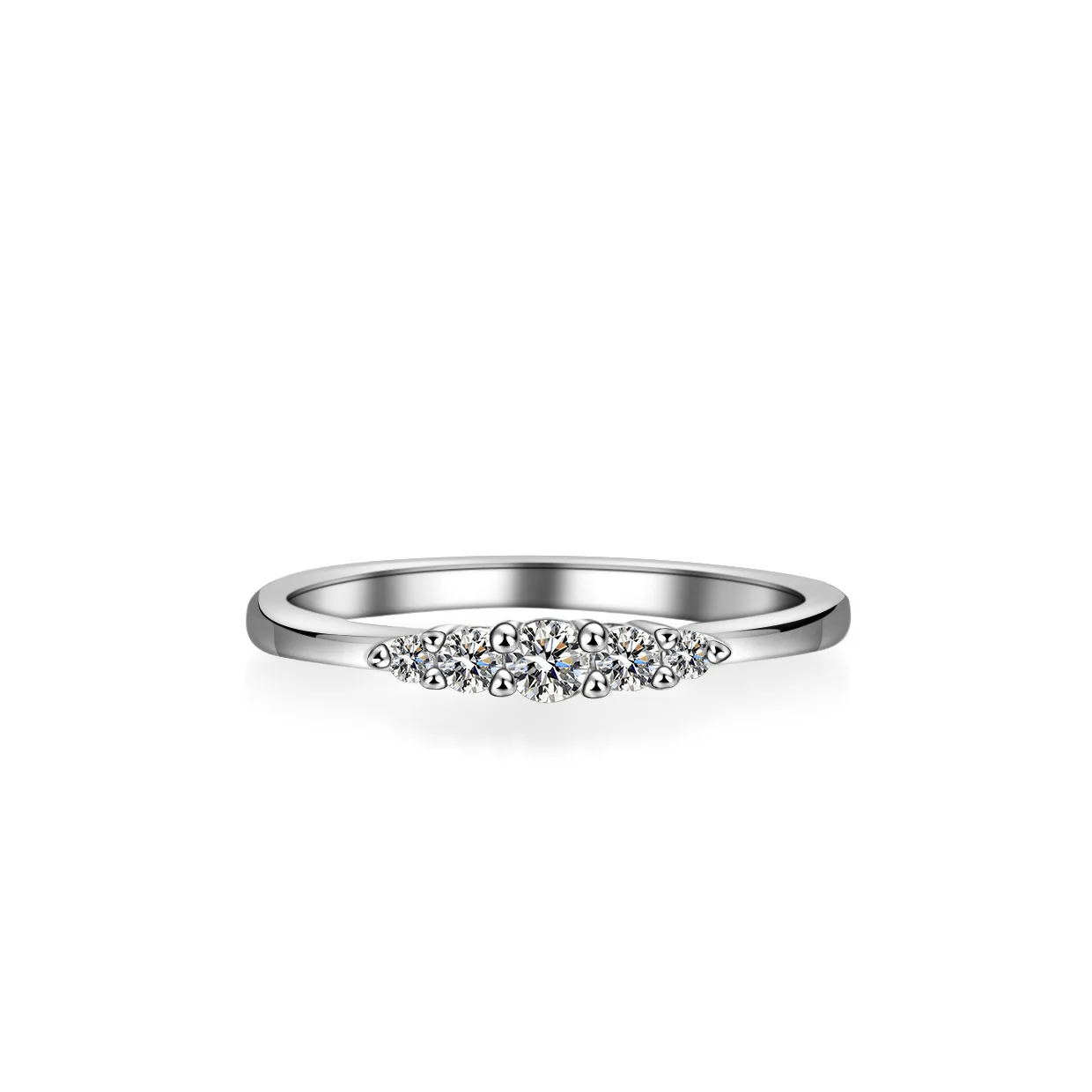 18K gold ring moissanite 5-star seven-star row of diamonds PT950 platinum women\'s ring seiko jewelry gift