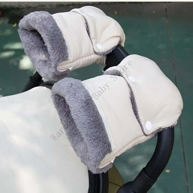 جديد 1 زوج الشتاء يندبروف مقاوم للماء الدافئة عربة طفل قفازات العالمي رشاقته الصوف بطانة يدفع باليدين عربات التي تجرها الدواب اليد إفشل
