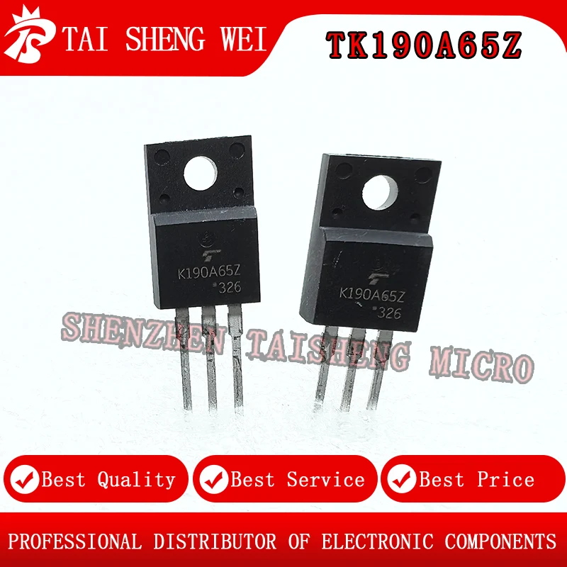 10PCS Brand New TK190A65Z-VB TK190A65Z TK190A65 Field Effect Transistor 1 N-Channel Voltage: 650V Current: 20A TO-220