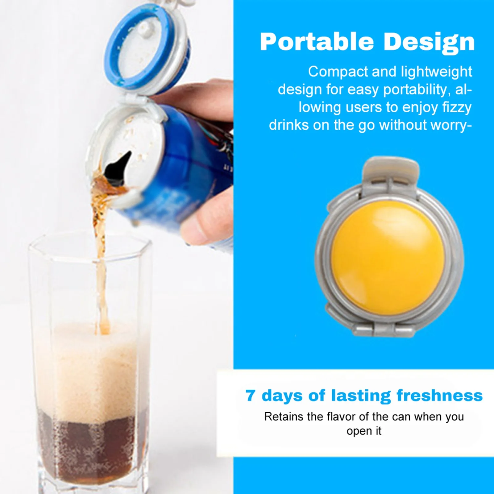 Silicone Soda Can Lid Leak Proof Reusable Can Topper Sealing Cover Portable Design Cola Beer Carbonated Beverages Water Can Cap