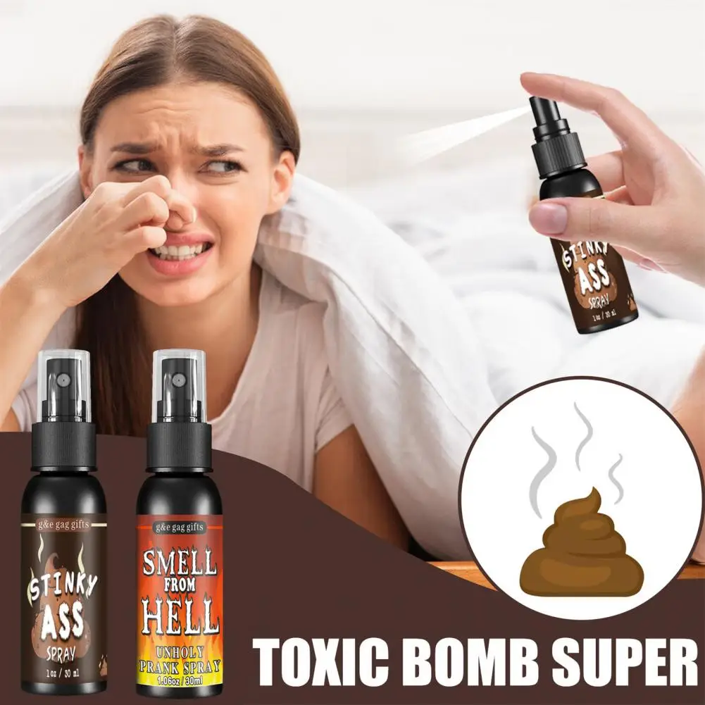 Spray líquido para excrementos de 30ml, juguete de broma, hilarante, bomba de olor, aspersor de Gas apestoso, broma práctica para Halloween