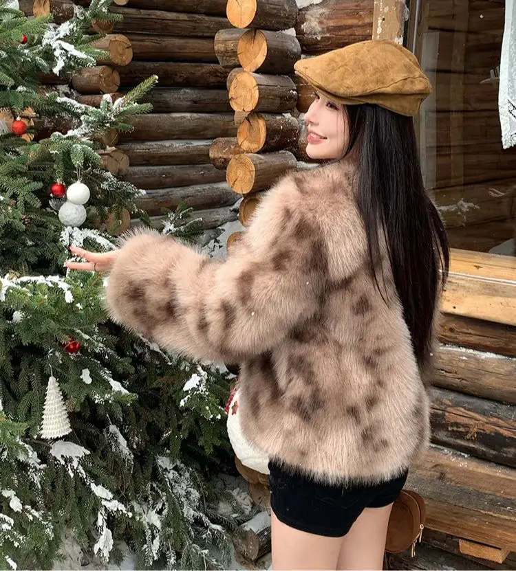 New In Winter Gradient Faux Fur Coat Women Thick Warm Overcoat Luxury Faux Mink Fur Jackets Party Flurry Outerwear шуба женская