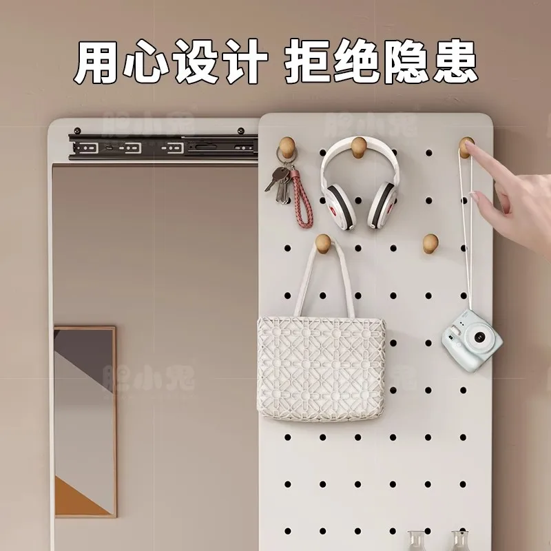 Invisible full-length mirror push-pull closed hidden full-body mirror attached to the wall can block wall-mounted hole