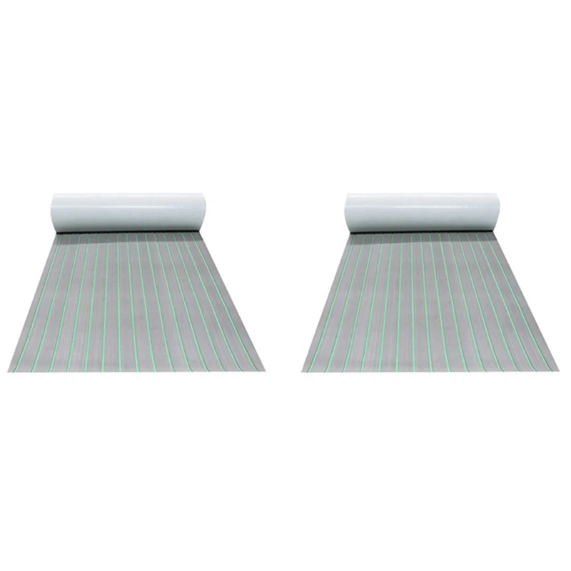 2Pcs 2400X450x6mm EVA Foam Boat Marine Flooring Non-Skid Self Adhesive Marine Boat Deck Mat Decking Sheet Striped Mat