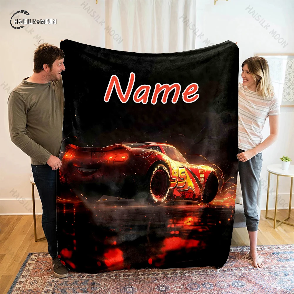 

Одеяло с индивидуальным именем, персонализированное одеяло с принтом Disney Cars Lightning McQueen для девочек и мальчиков, ультрамягкое уютное одеяло, быстрое поступление