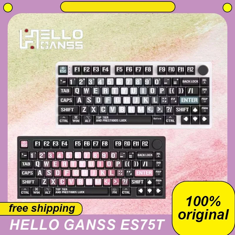 

HELLO GANSS ES75T Esports Magnetic Axis Keyboard Wired Tri-mode 75 Keys Customized Gaming Keyboards PBT Hot Swap RGB PC Gift