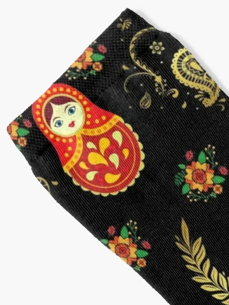 Matryoshka russian doll pattern Socks kawaii Toe sports Boy Socks Women's