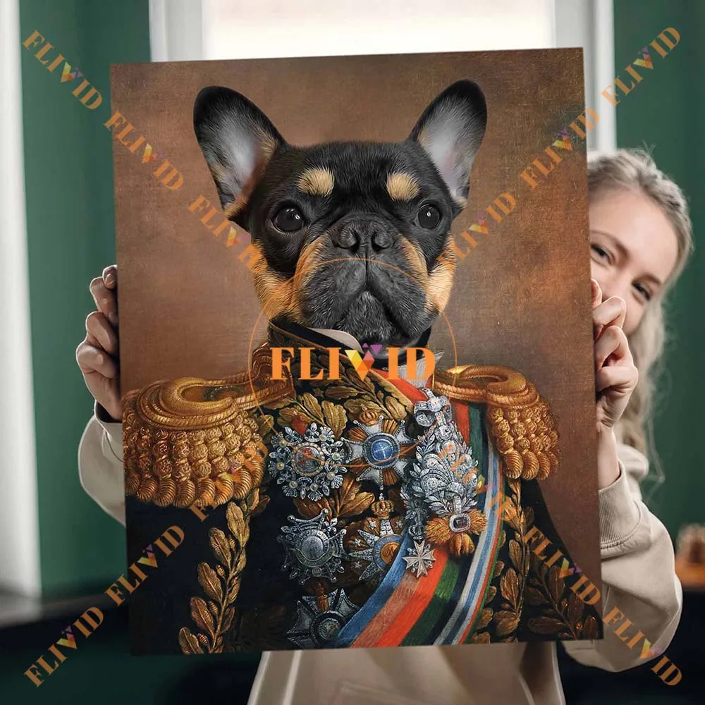 

Custom Royal General Dog Portrait Cat King Queen Poster Wall Art Canvas Painting Wall Pictures For Living Room Decor Unframed