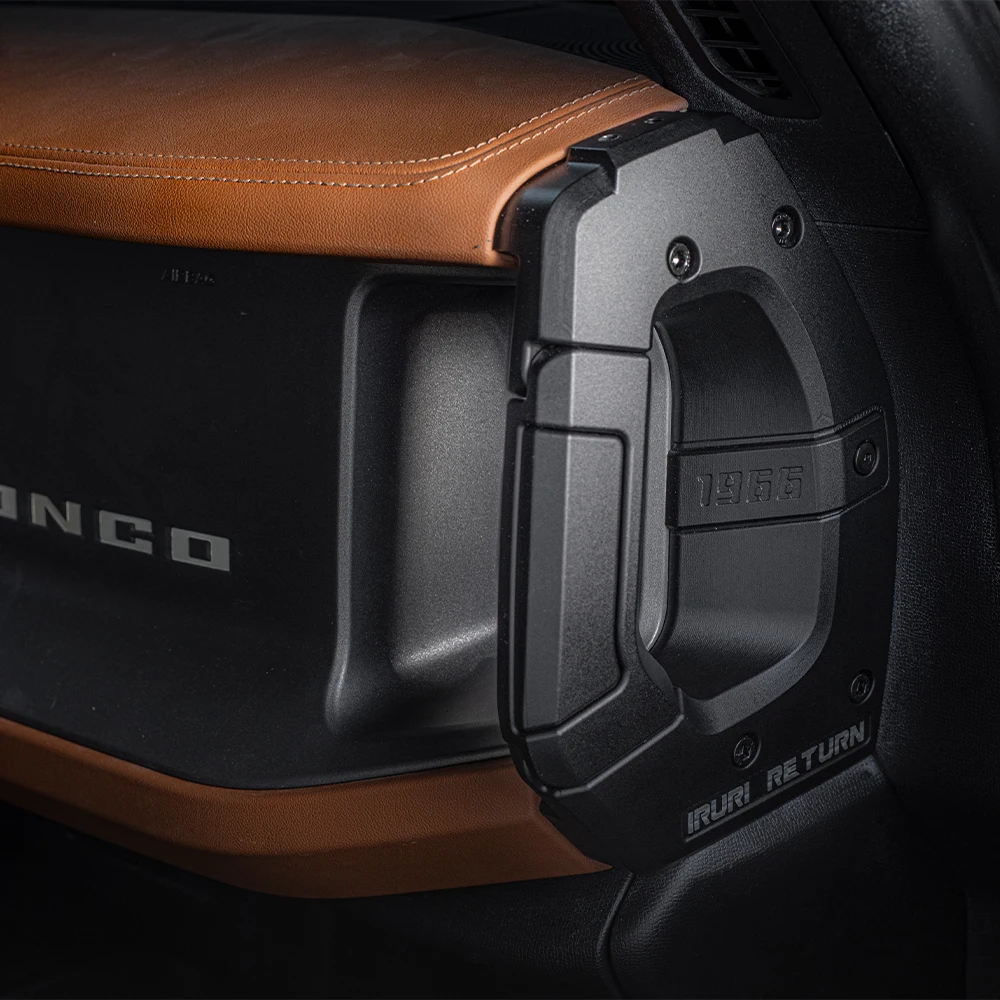 IRURI Center Console Side Grab Handle,Direct Bolt-On Installation,Ergonomic Support,360° Phone Mount – for Ford Bronco